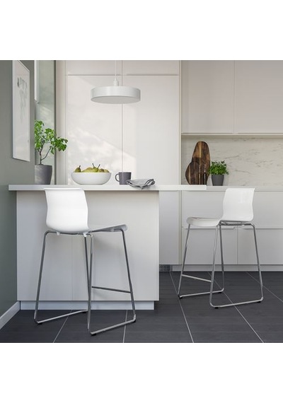 Ikea Glenn Bar Sandalyesi, Beyaz-krom Kaplama, 66 Cm
