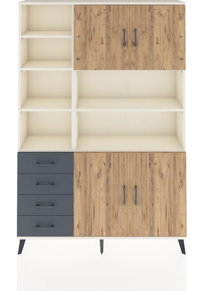 Arges Dolap 9 Raflı 4 Çekmeceli 4 Kapaklı 132x30x195 Aytaşı-çam/antrasit Atlas Çam/antrasıt Arges Dolap 9 Raflı 4 Çekmeceli 4 Kapaklı 132x30x195 Aytaşı-çam/antrasit Atlas Çam/antrasıt