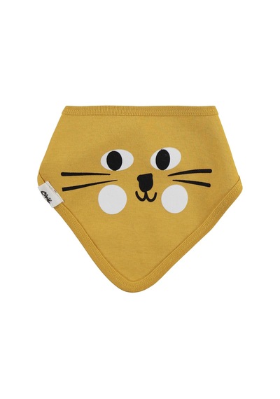 Civil Baby Kedi Baskılı 2'li Mama Önlüğü - Hardal Standart Hardal