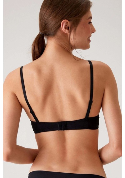 Pierre Cardin Siyah 6401 Rome Soft Push Up / Yarı Destekli Tak-çıkar Askılı Pamuklu Sütyen