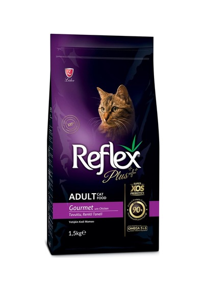 Plus Yetişkin Kediler İçin Tavuk Etli, Renkli Taneli Kedi Maması 1,5 Kg