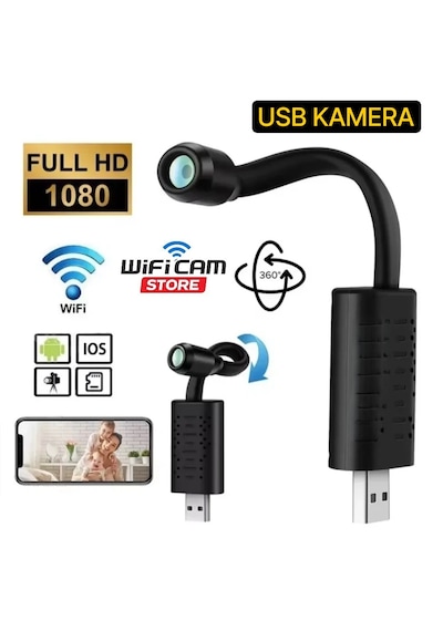 V380 Mini Wifi Usb Güvenlik Kamerası Esnek Tasarım