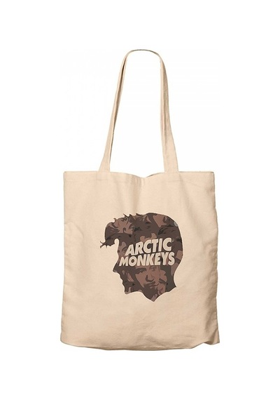 Arctic Monkeys Head Krem Kanvas Bez Çanta Krem