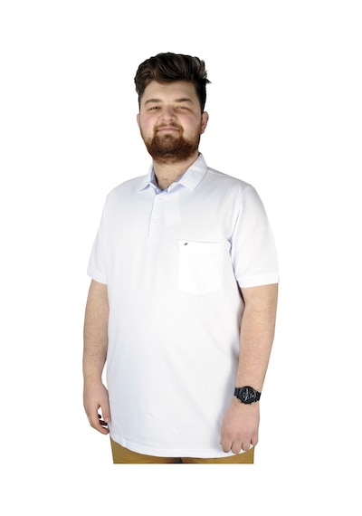 Mode Xl Erkek Tshirt Polo Yaka Cepli Klasik Pike 20552 Beyaz 001