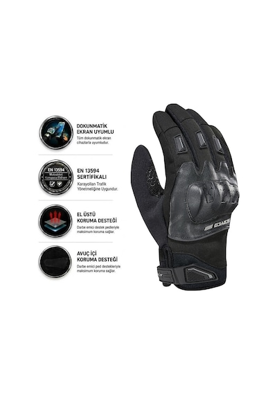 Scoyco Mtr192wp Siyah Motosiklet Eldiveni Uzun Full Koruma Kışlık Waterproof Motorcu Eldiven