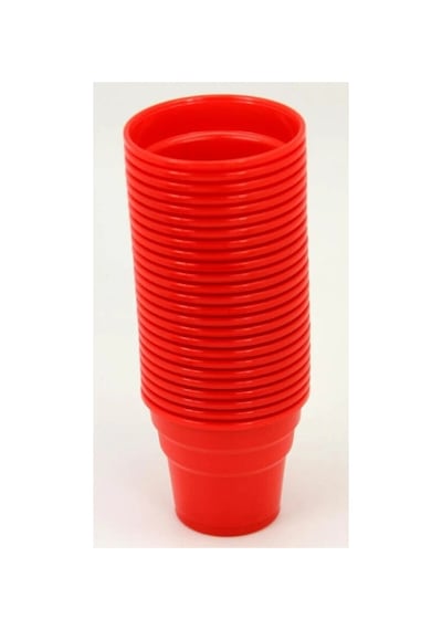 Roll-up Plastik Renkli Bardak Kırmızı 25 Adetli Diğer