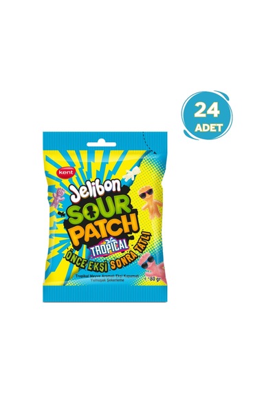Kent Jelibon Sour Patch Tropikal Meyve Aromalı Yumuşak Şekerleme 24 x 80 G
