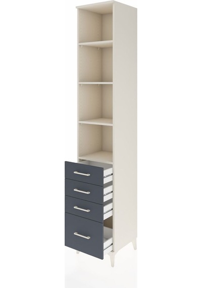 Hyperion Dolap 4 Raflı 4 Çekmeceli 44x44x243 Aytaşı-antrasit Aytaşı