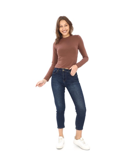 Likralı Pamuk Tişört-slim Fit -açık Kahve Açık Kahve