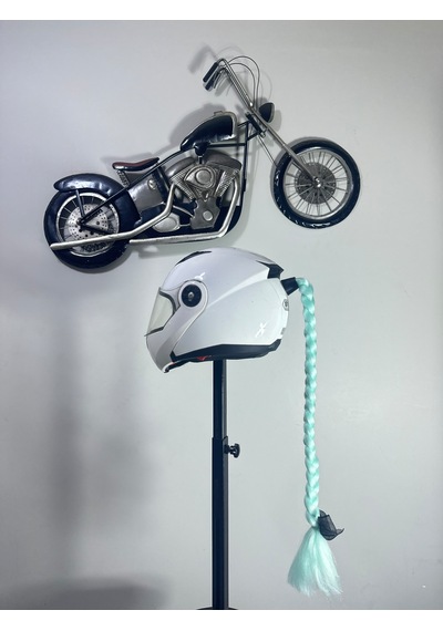 Motor & Motosiklet Su Yeşili Örgü Saç Kask Dış Aksesuarı Diğer