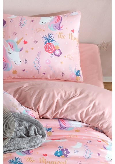 Eponj Home Kolay Ütülenir Nevresim Takımı Tek Kişilik Magical Pembe