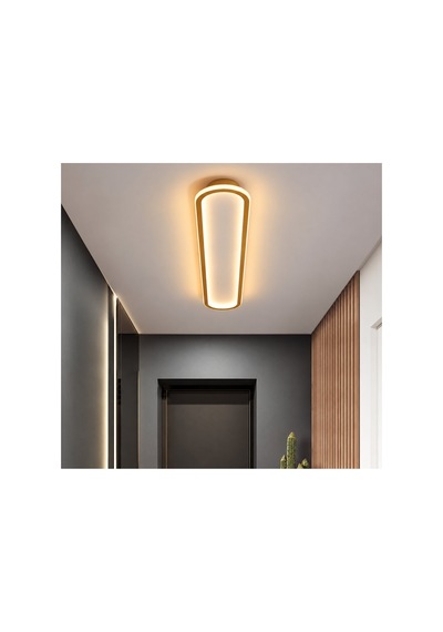 Eskitme Gold 100x16cm Oval Avize 3000k Sarı Işık Led Lambası