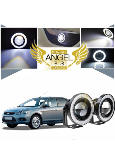 Ford Focus 2,5 Uyumlu, Universal Mercekli Led Sis Farı, 76mm Beyaz Renk