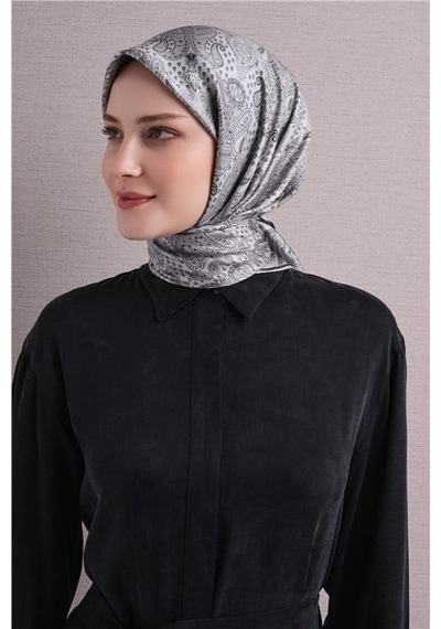 Armine İpek Eşarp 2027 Kış - 9631-55 Gri Twill