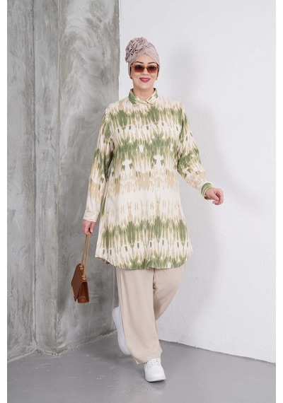Polologin Butik Yeşil Kahverengi Desenli Tunik Ve Krem Pantolon Takım Yeşil & Kahverengi & Krem Polologin Butik Yeşil Kahverengi Desenli Tunik Ve Krem Pantolon Takım Yeşil & Kahverengi & Krem