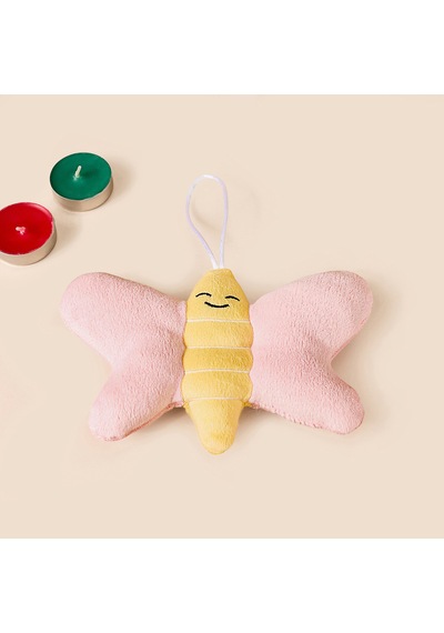Soft Kelebek Figürlü Yumuşak Süs - Pembe - 16x12 Cm Çok Renkli
