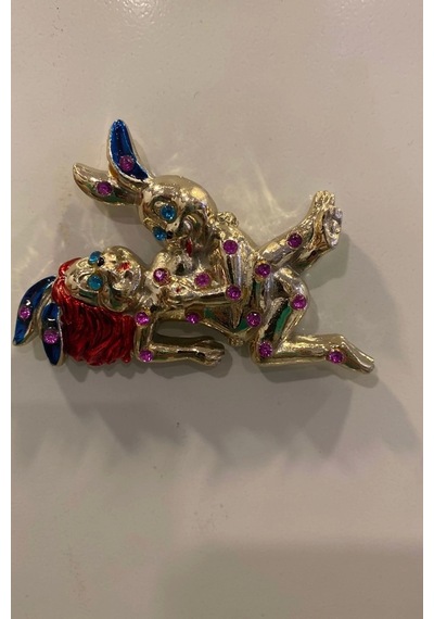 Magnet Playboy Tavşan Eroti K Figürlü Taşlı Metal Mıknatıs Magnet 2