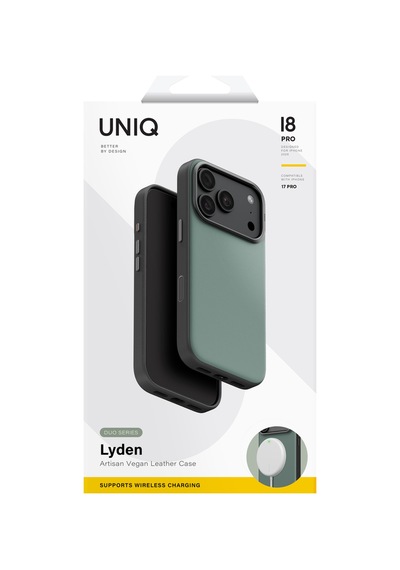 Apple iPhone Uyumlu 18 Pro Kılıf Lyden Ds Çift Tonlu Vegan Deri Magsafe Özel Tasarım Koruyucu Şık Kapak Yeşil