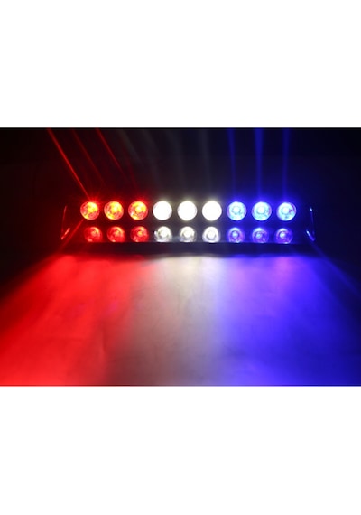Kumandalı Polis Çakarı Cam İçi Vantuzlu 9 Led Kırmızı Mavi Beyaz Çakmaklık Girişli Ön Arka Cam (STS OTO AKSESUAR)