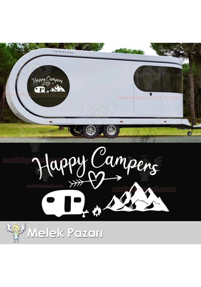 Mutlu Kampçılar Kamp Sticker, Karavan Stickerı