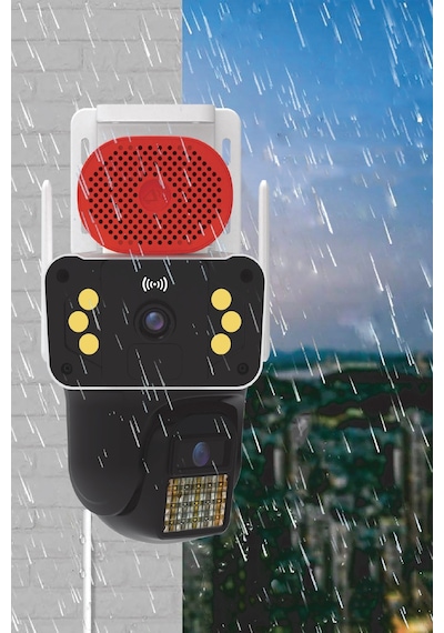 Blic Pro++ Blm-94 6 Mp Çift Lensli Wi-fi Ptz Dış Mekân Ip Güvenlik Kamerası Beyaz, Ip66, Sirenli Ve