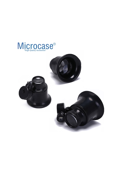 Microcase Saatçi Tamirci Göz Büyüteci 20X Işıklı Siyah - Al2450