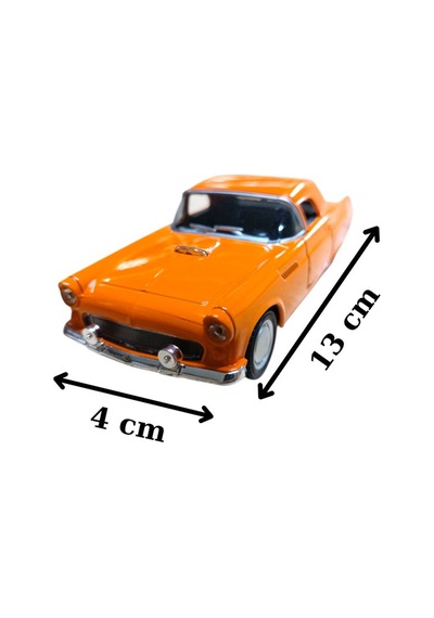 Nostaljik Turuncu 1955 Ford Thunderbird 1/32 Ölçek Metal Çek Bırak Araba Kapılar Açılır Çok Renkli