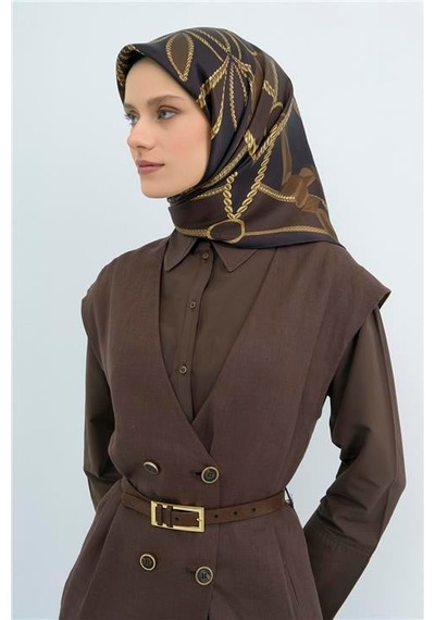 Armine Saf İpek Twill Eşarp 9531d 85 Siyah Beyaz