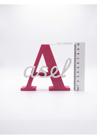 Kişiye Özel 3d Harf Ve İsimli Dekoratif Hediyelik Masa Süsü - 10 Cm - Pembe