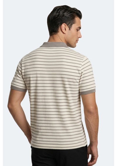 Slazenger Zoll Erkek Polo Yaka Beyaz / Kahve Tişört