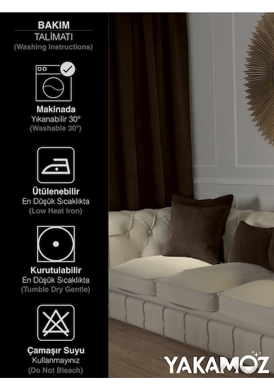 Br Yakamoz Çikolata Kahvesi Renk Kırlent , Yastık Kılıfı Kadife Görünümlü Velvet Touch Serisi Çikolata Kahvesi