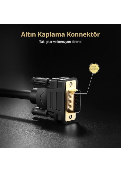 Ugreen Displayport To Vga Görüntü Aktarma Kablosu 1.5 Metre, 10247