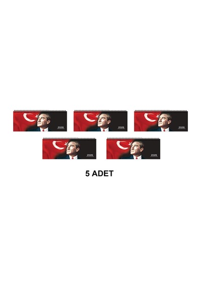 2026-aj-65 12 33,5 Spr.haftalık Masa Ajandası-atatürk 5 Adet Atatürk