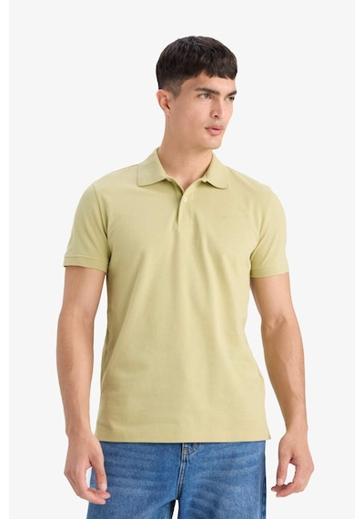 DeFacto %100 Pamuk Slim Fit Dar Kesim Polo Yaka Kısa Kollu Pamuklu Nakışlı Pike Tişört E2633AX25SMKH517