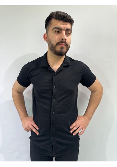 Yatay Çizgili Erkek Gömlek Beyaz