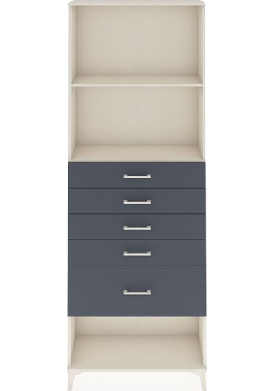 Arges Dolap 2 Raflı 5 Çekmeceli 88x30x243 Aytaşı-antrasit Aytaşı