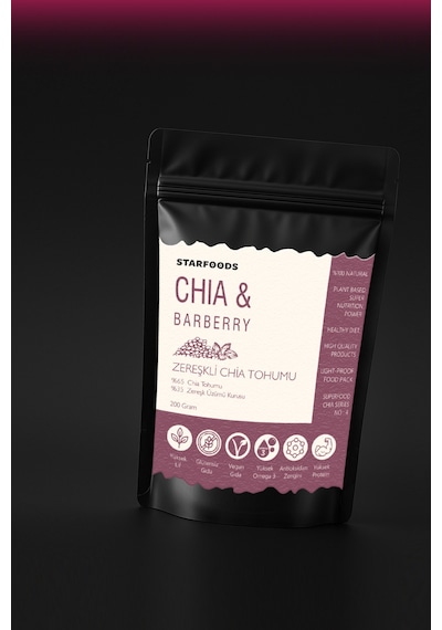 3 Paket Chia Tohumu & Zereşk Üzümü Barberin Zerişli Chia Tohumu Chia Seeds & Zereshk Barberine Diğer
