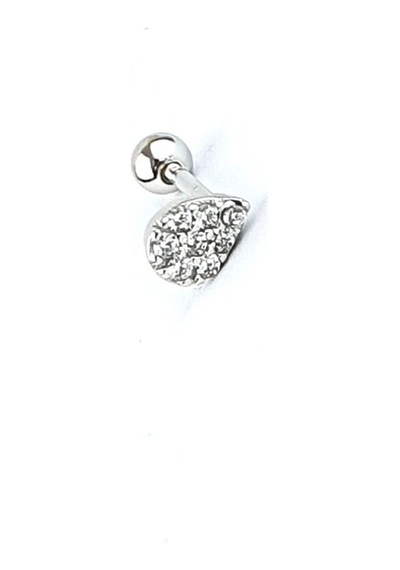 Zirkon Taş Detaylı 925ayar Gümüş Tragus Helix Kikirdak Piercing Gümüş