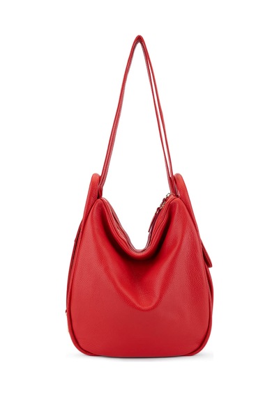 Bruno Rossi Bag Kadın Hakiki Deri Kırmızı Sırt & Omuz Çantası 1048 Mlx14g Bn Cnt Sk25-26 Rosso Kırmızı