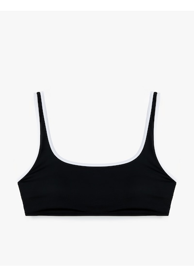 Koton Kontrast Detaylı Bralet Spor Bikini Üstü Siyah 6sak10064mm