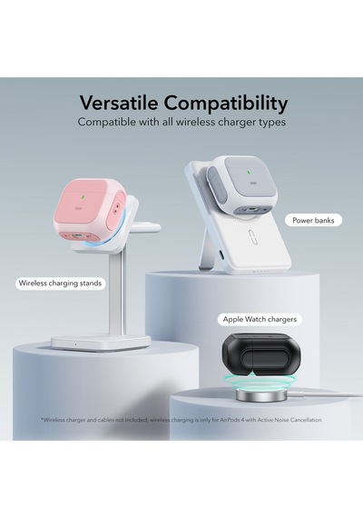 Esr Apple Uyumlu Airpods 4 2024, Halolock Orbit Hybrid Magsafe Kılıf Pink