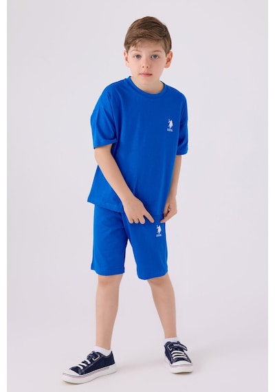 U.S. Polo Assn. Erkek Çocuk Saks Mavi Bermuda Takımı 5274-43651 Saks Mavisi
