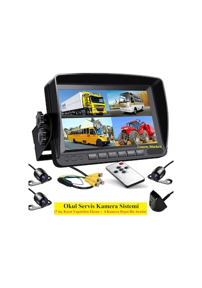 Okul Servis Kamera Sistemi 7 Inç Kayıt Yapabilen Ekran