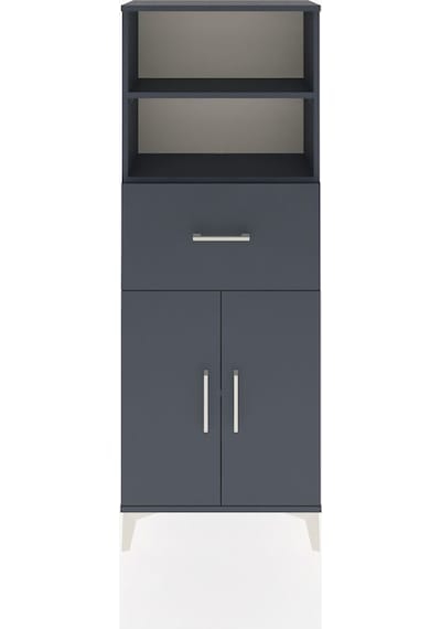 Arges Dolap 3 Raflı Tek Çekmeceli 2 Kapaklı 60x30x163 Antrasi... Antrasit