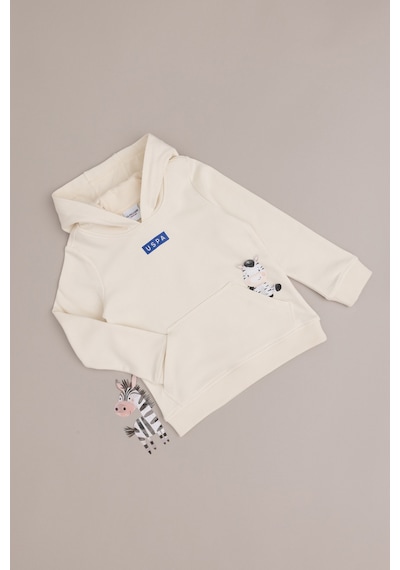 U.S. Polo Assn. Erkek Çocuk Krem Kapüşonlu Sweatshirt 50293515-VR071