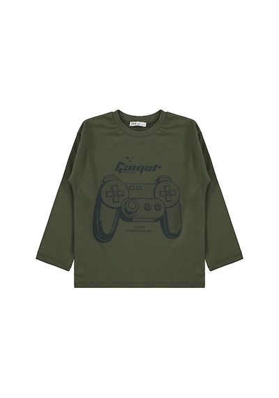 Civil Boys Oyun Konsolu Baskılı 6-9 Yaş Sweatshirt Km - Haki Koyu Haki