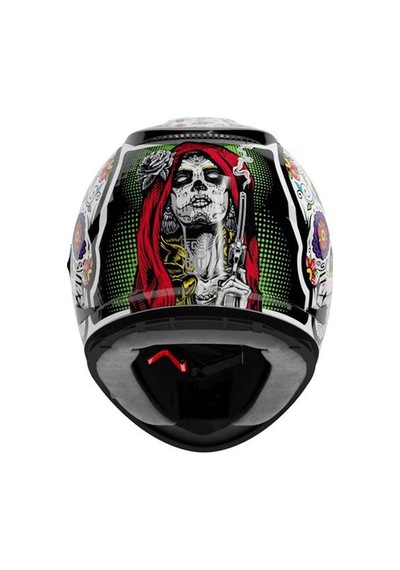 Shiro Sh-605 Sv Skull Candy Full Face Motosiklet Kaskı + Iridium Vizör Çok Renkli