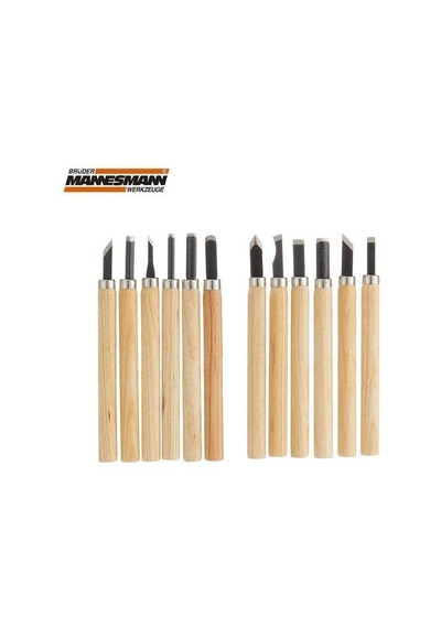 Brüder Mannesmann Oyma Bıçağı Seti, 12 Parça, M 690-12, Bej
