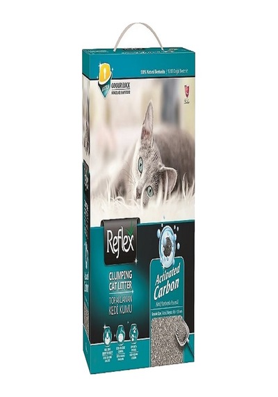 Reflex Box Aktif Karbon Topaklaşan İnce Bentonit Kedi Kumu 10 L