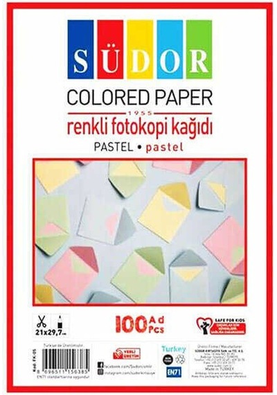 Südor Fotokopi Kağıdı Pastel Renkler 100'lü